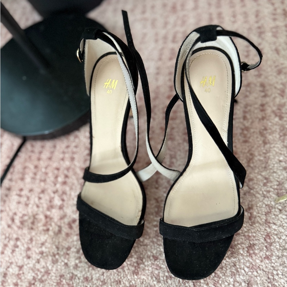 H&M Elegant Black Strappy Heels